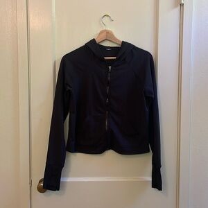 Fabletics Cropped Black Zip Up - Womens Medium
